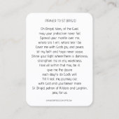 Carte De Visite Saint-Brigide de Kildare Prière religieuse (Dos)