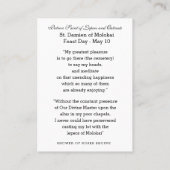 Carte De Visite Saint Damien du prêtre de Molokai Hawaii (Dos)