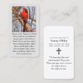 Carte De Visite Saint François d'Assise Cardinal Rouge (Devant / Derrière)