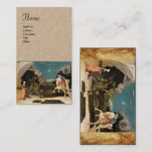 Carte De Visite SAINT GEORGE, DRAGON ET PRINCESS Parchemin Kraft (Devant / Derrière)