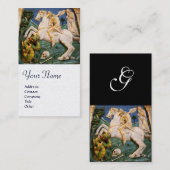 Carte De Visite Saint George, Dragon, Princesse Monogramme Pearle  (Devant / Derrière)