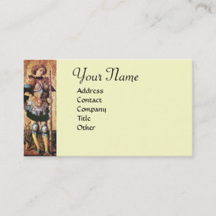 Carte De Visite SAINT GEORGE ET DRAGON Monogramme Crème