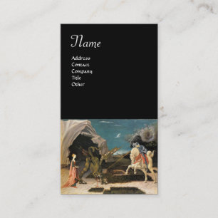 Carte De Visite SAINT GEORGE ET LE DRAGON, marron, bleu noir