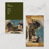 Carte De Visite SAINT GEORGE ET LE DRAGON, marron, bleu vert (Devant / Derrière)