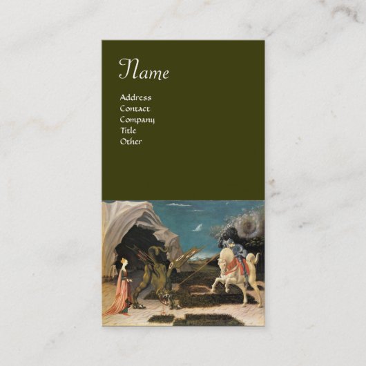 Carte De Visite SAINT GEORGE ET LE DRAGON, marron, bleu vert (Devant)