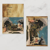 Carte De Visite SAINT GEORGE ET LE DRAGON, parchemin, marron, bleu (Devant / Derrière)