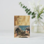 Carte De Visite SAINT GEORGE ET LE DRAGON, parchemin, marron, bleu (Debout devant)
