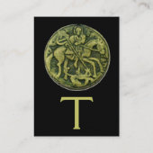 Carte De Visite SAINT GEORGE Monogramme, platine métallique, vert (Dos)