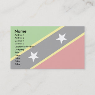 Carte De Visite Saint Kitts et drapeau du Niévès