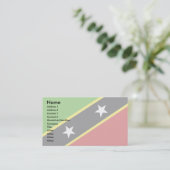 Carte De Visite Saint Kitts et drapeau du Niévès (Debout devant)