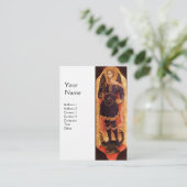 CARTE DE VISITE SAINT MICHAEL ARCHANGE MONOGRAMME SUR LIN (Debout devant)