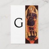 CARTE DE VISITE SAINT MICHAEL ARCHANGE MONOGRAMME SUR LIN (Dos)