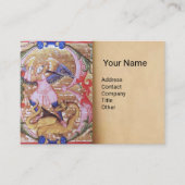 Carte De Visite Saint Michael Archangel Antique Parchemin Monogram (Devant)