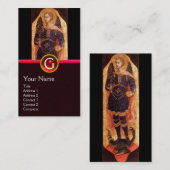 CARTE DE VISITE SAINT MICHAEL L'ARCHANGEL AVEC LE MONOGRAMME DRAGO (Devant / Derrière)