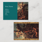Carte De Visite SAINT MICHAEL VANGUISHING SATAN, vert brun (Devant / Derrière)