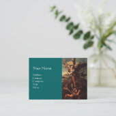 Carte De Visite SAINT MICHAEL VANGUISHING SATAN, vert brun (Debout devant)