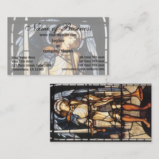 Carte De Visite Saint Michael (vitrail) par Burne Jones (Devant / Derrière)