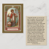 Carte De Visite Saint Nicolas de Myra Prière Noël (Devant / Derrière)