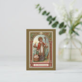 Carte De Visite Saint Nicolas de Myra Prière Noël (Debout devant)