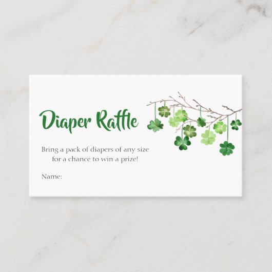 Carte De Visite Saint Patrick Baby shower Déchets Raffle (Devant)