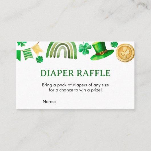 Carte De Visite Saint Patrick Baby shower Déchets Raffle (Devant)