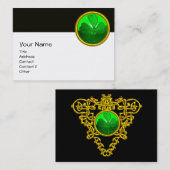 Carte De Visite SAINT PATRICK'S CELTIC COEUR, SHAMROCK, noir blanc (Devant / Derrière)