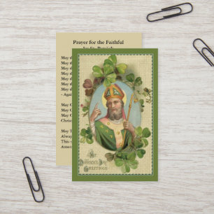 Carte De Visite Saint Patrick's Holy Card avec prière irlandaise