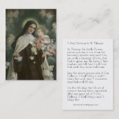 Carte De Visite Saint-Thérèse Jésus Crucifix Novena Angels Roses (Devant / Derrière)