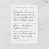 Carte De Visite Saint-Thérèse Jésus Crucifix Novena Angels Roses (Dos)