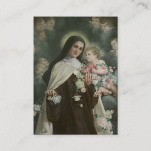 Carte De Visite Saint-Thérèse Jésus Crucifix Novena Angels Roses