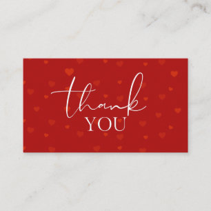 Carte De Visite Saint Valentin Merci Rouge Romantique Coeur Amour