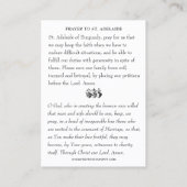 Carte De Visite Sainte Adélaïde Patronne des Secondes Noces (Dos)