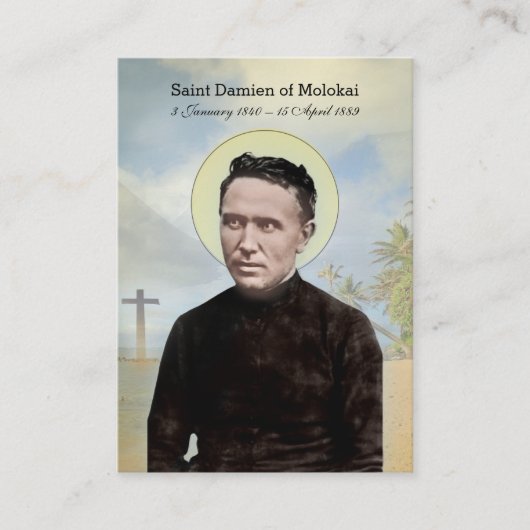 Carte De Visite Sainte-Damien de Molokai Hawaii (Devant)