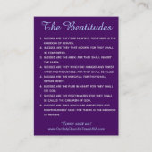 Carte De Visite Sainte Écriture Matthieu 5 Béatitudes main dehors (Devant)