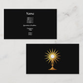 Carte De Visite Sainte Eucharistie en Monstrance d'or (Devant / Derrière)