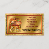 Carte De Visite Saison citrouille Personnaliser d'automne Texte et (Devant)