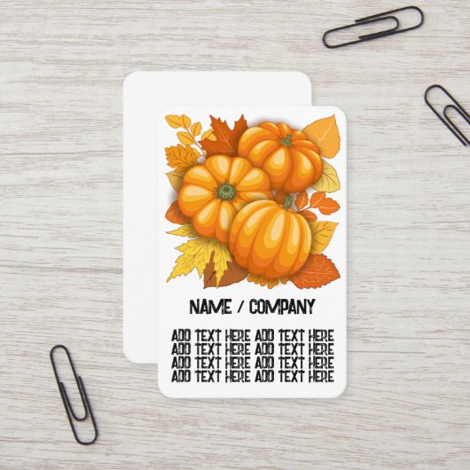 Carte De Visite Saison d'automne Halloween Citrouille Motif (Devant/Arrière en situation)