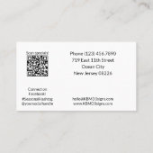 Carte De Visite Saison de soleil d'été noir et blanc Merci (Dos)