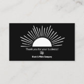 Carte De Visite Saison de soleil d'été noir et blanc Merci (Devant)