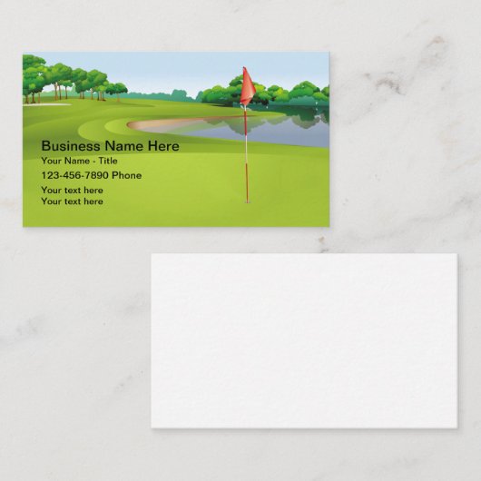 Carte De Visite Saison d'été Thème de golf (Devant / Derrière)