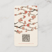 Carte De Visite Sakura rose Oriental Zen Fleurs de cerises chinois (Dos)