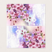 Carte De Visite Sakura rose sur la peinture Arrière - plan (Extérieur déplié)