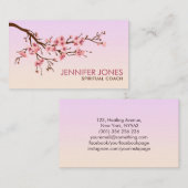 Carte De Visite Sakura Tree - Fleur de cerisier - pastels roses do (Devant / Derrière)