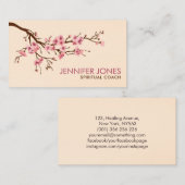 Carte De Visite Sakura Tree - Fleur de cerisier - pastels roses do (Devant / Derrière)