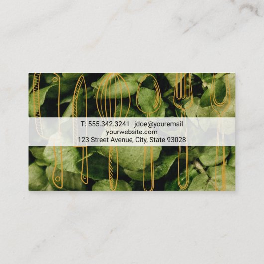 Carte De Visite Salade Bar | Chef | Vaisselle (Dos)