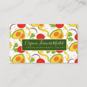 Carte De Visite Salade d'avocat et de tomate à motif de verdure