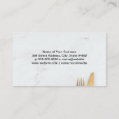 Carte De Visite Salade et argenterie sur marbre (Dos)