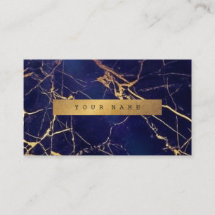 Carte de visite sale du marbre VIP d'or de bleu