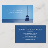 Carte De Visite Salle Bleue Moderne Services de nettoyage élégant (Devant / Derrière)