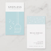 Carte De Visite Salle de bain moderne Nettoyage Bleu clair Service (Devant / Derrière)